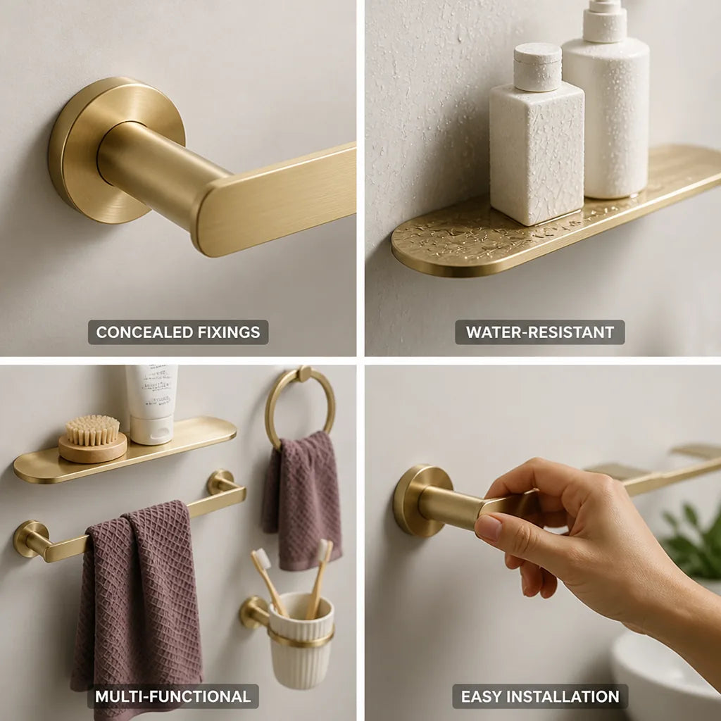 Bathroom Organizer Concealed Fixings & Water-Resistant