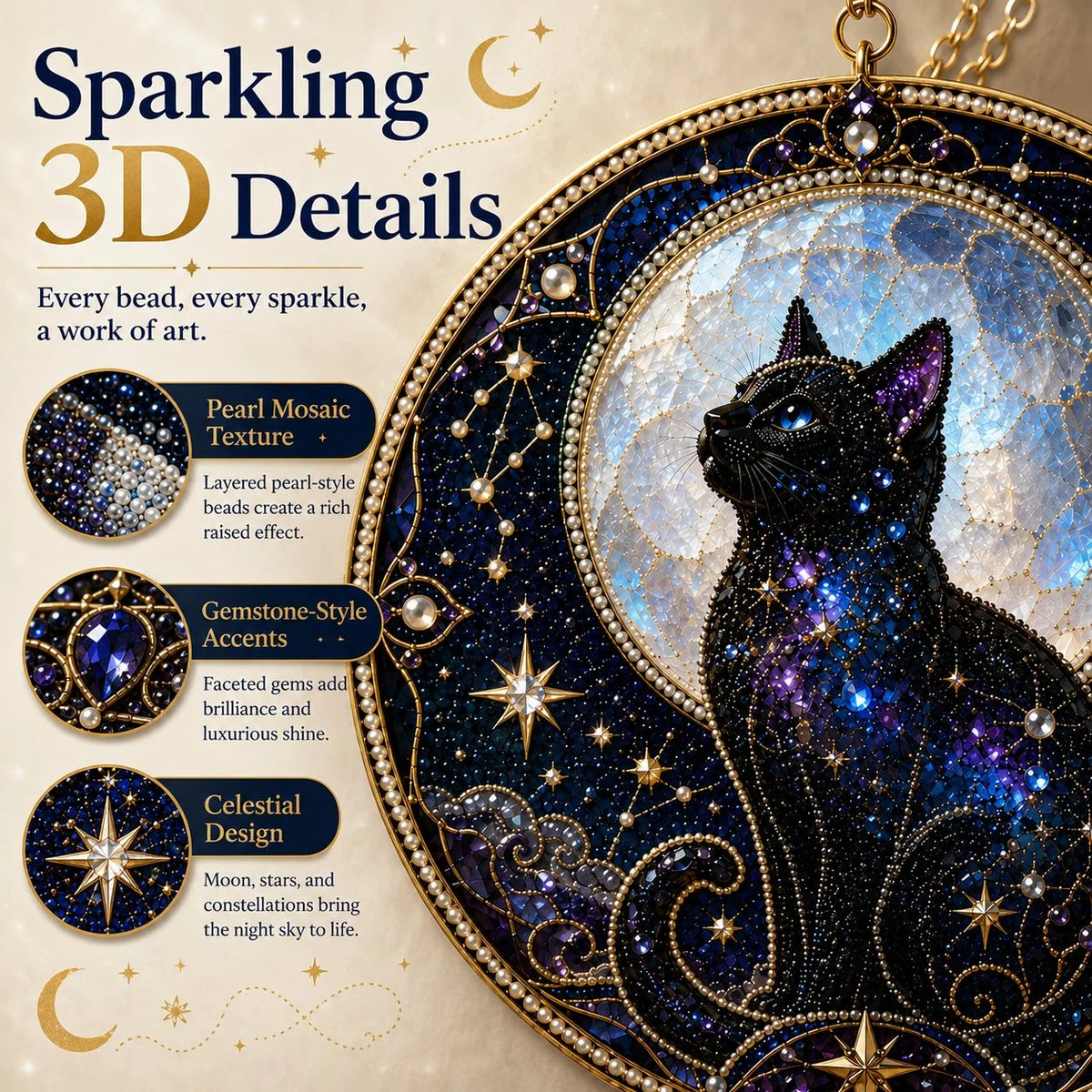 Beaded Window Hanging Kit Celestial 3D Pearl Beads