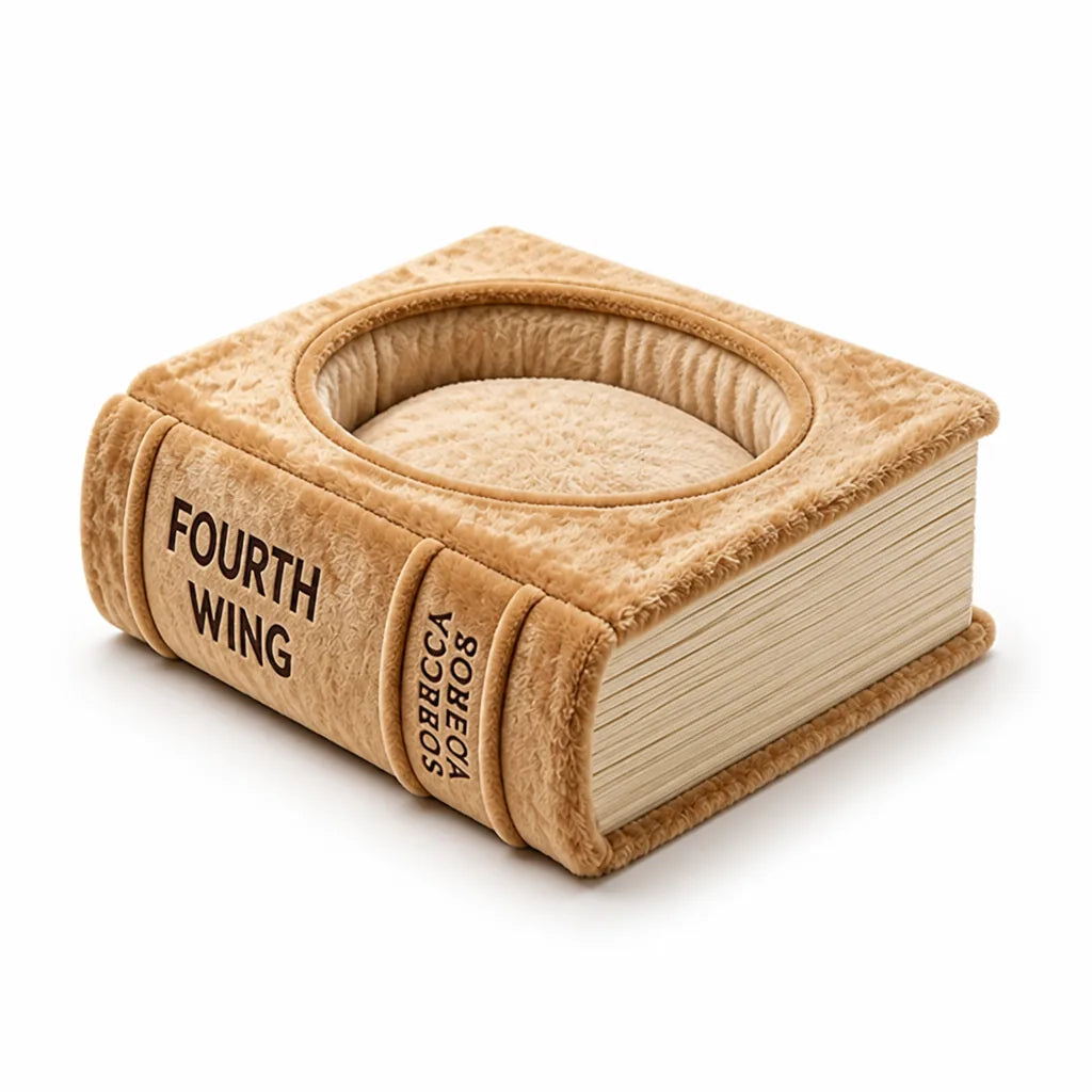 Book-Shaped Plush Nesting Cat Bed
