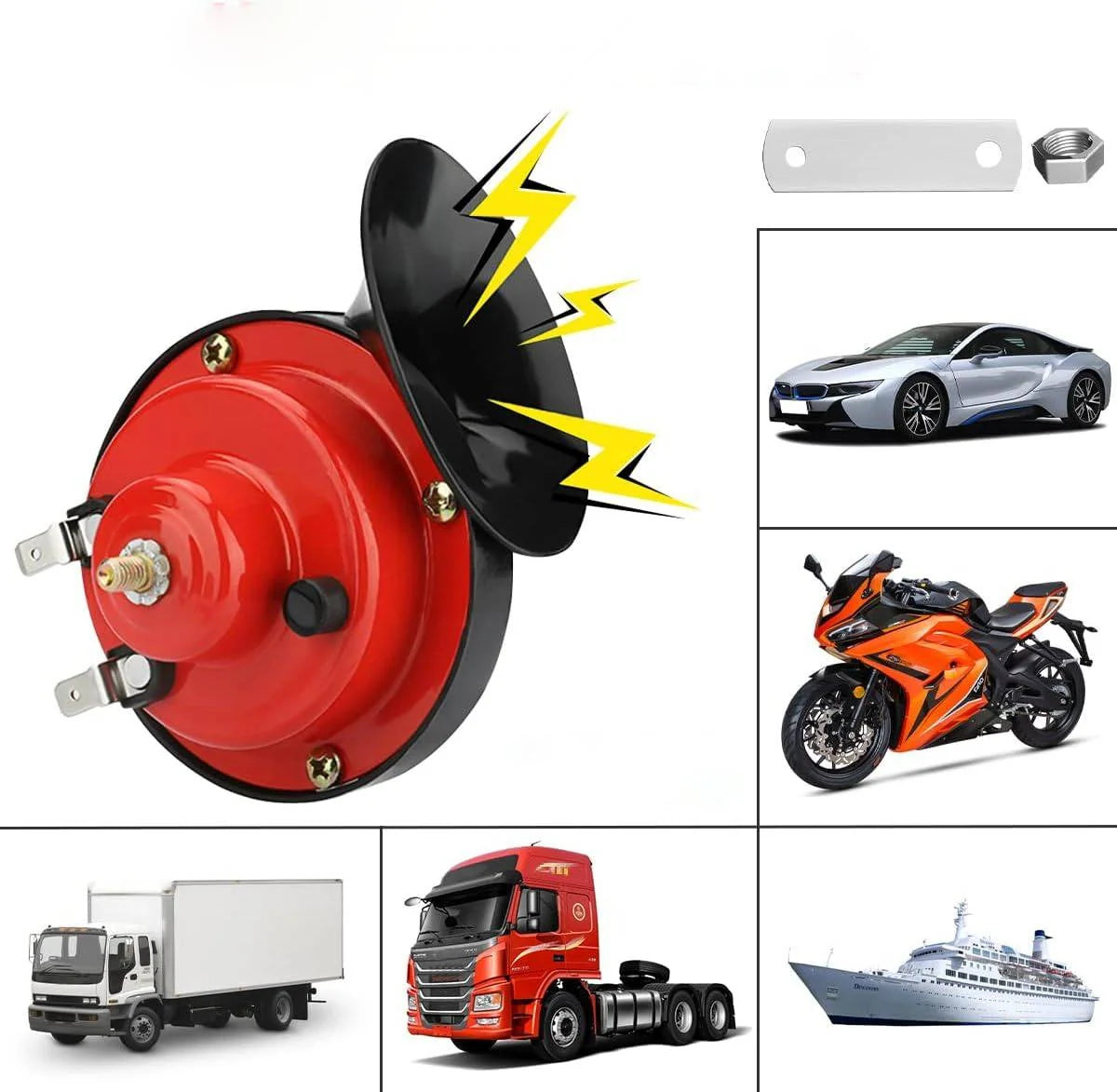Car Horn Dual-Tone Weather-Resistant 12V