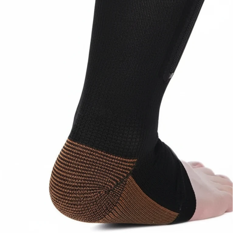 Compression Socks Graduated 20–30 mmHg Zip-Up Open-Toe