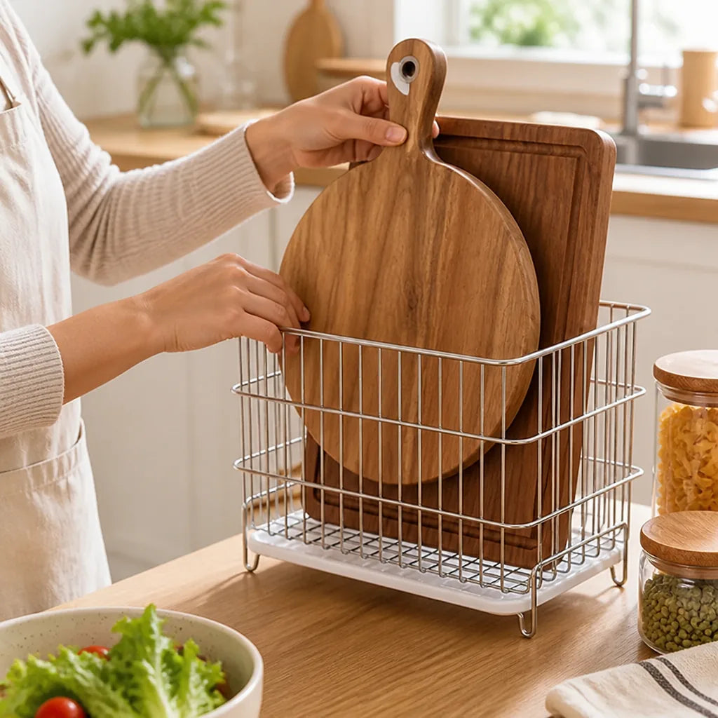 Countertop Organizer 304 Stainless Steel Holds Boards & Utensils