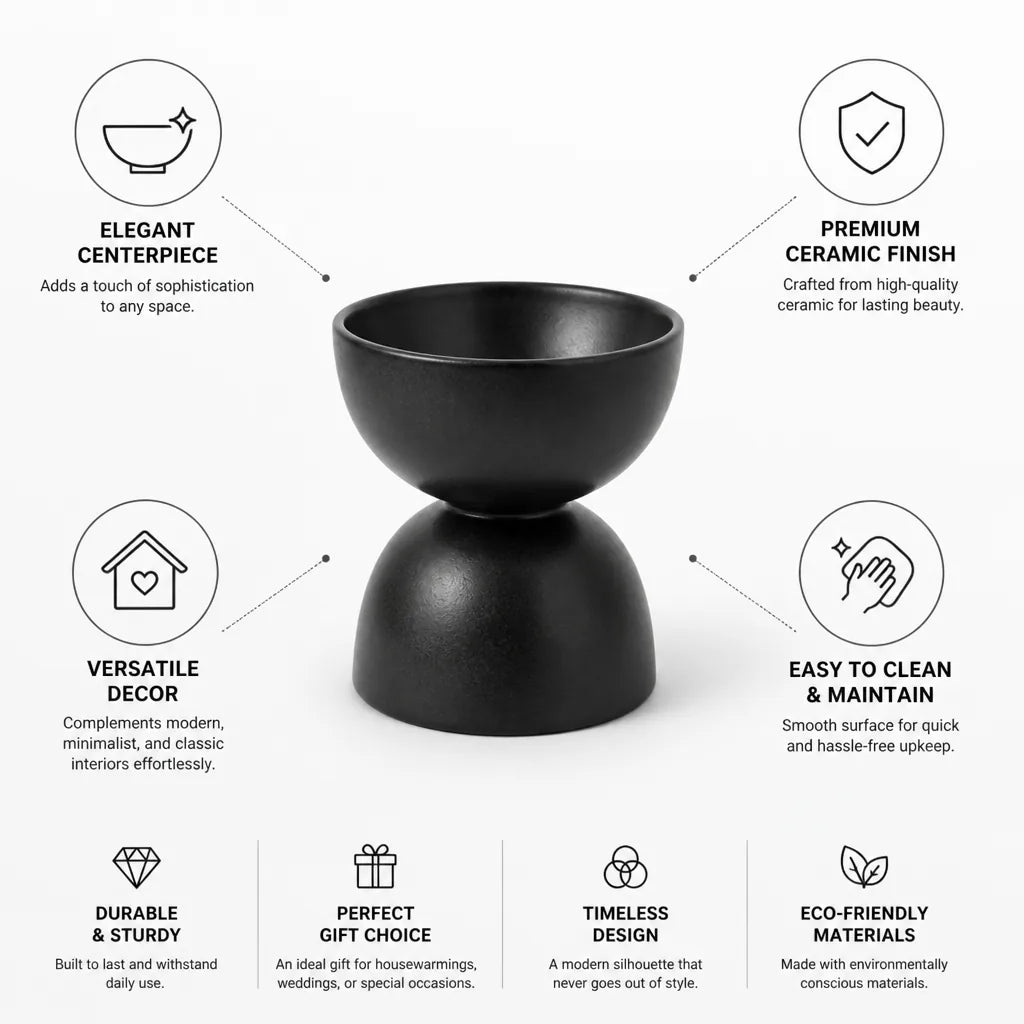 Decorative Bowl Ceramic Finish Elegant Centerpiece