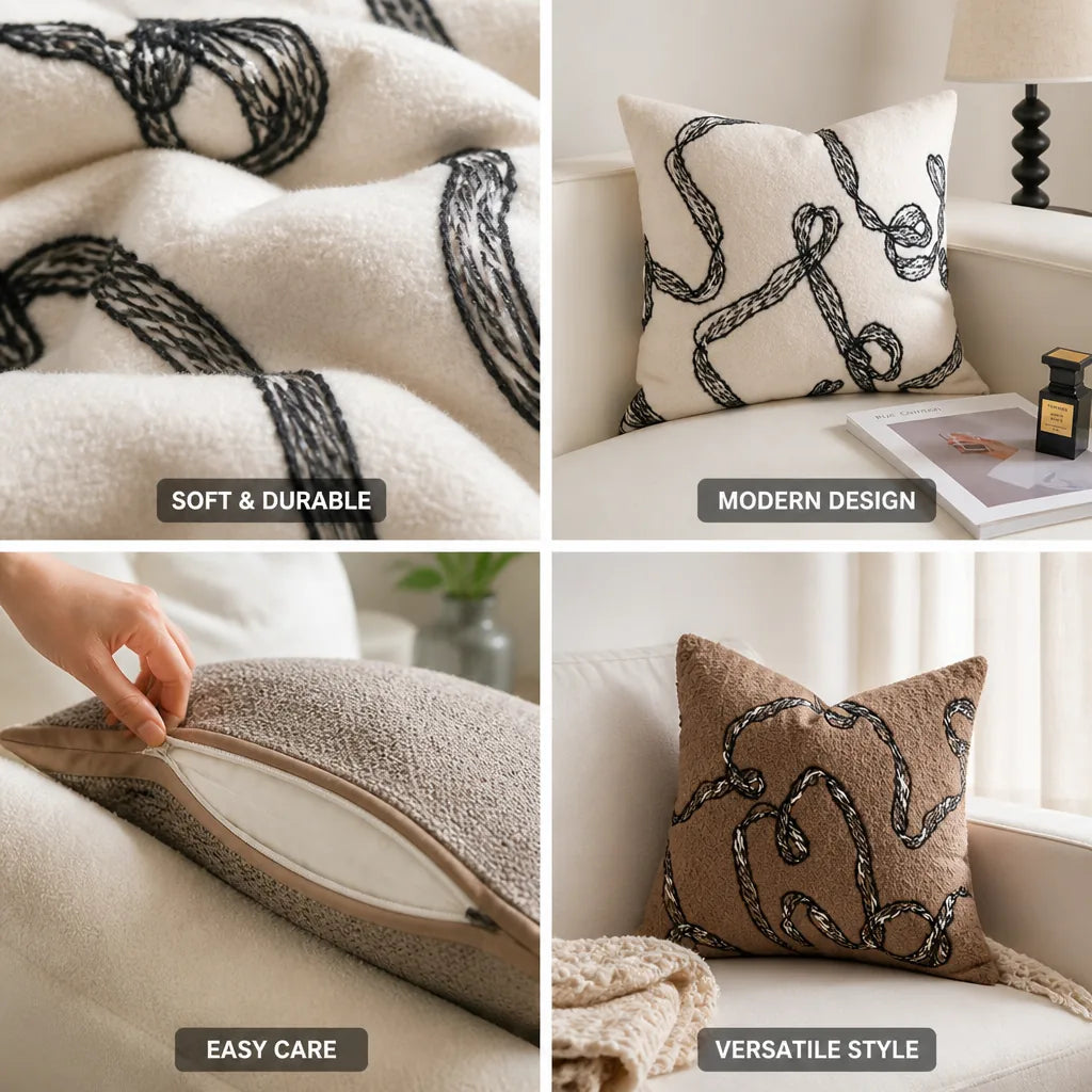Decorative Pillow Abstract Soft Fabric 12 x 20 Inch