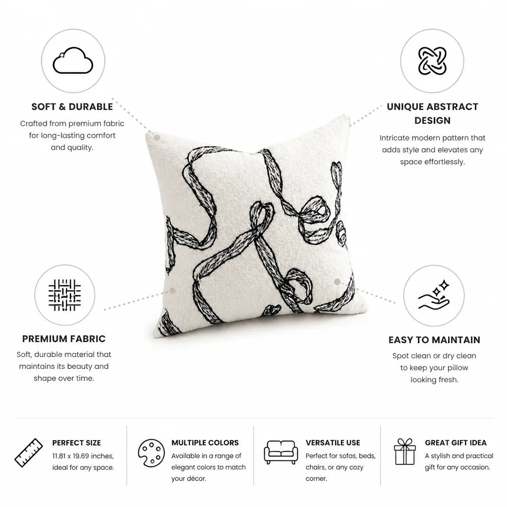 Decorative Pillow Abstract Soft Fabric 12 x 20 Inch