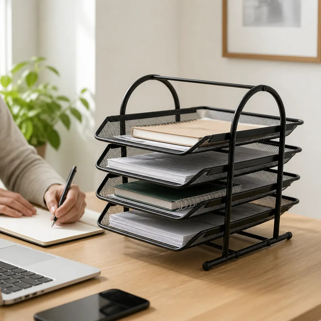 Desk Organizer Multi-Tier Metal Space-Saving