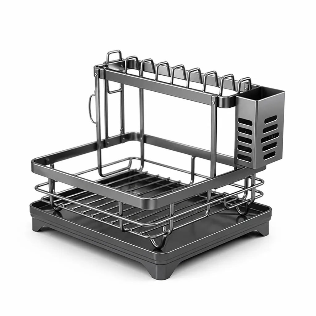 Dish Drying Rack Stainless Steel Rust-Resistant Drain Tray
