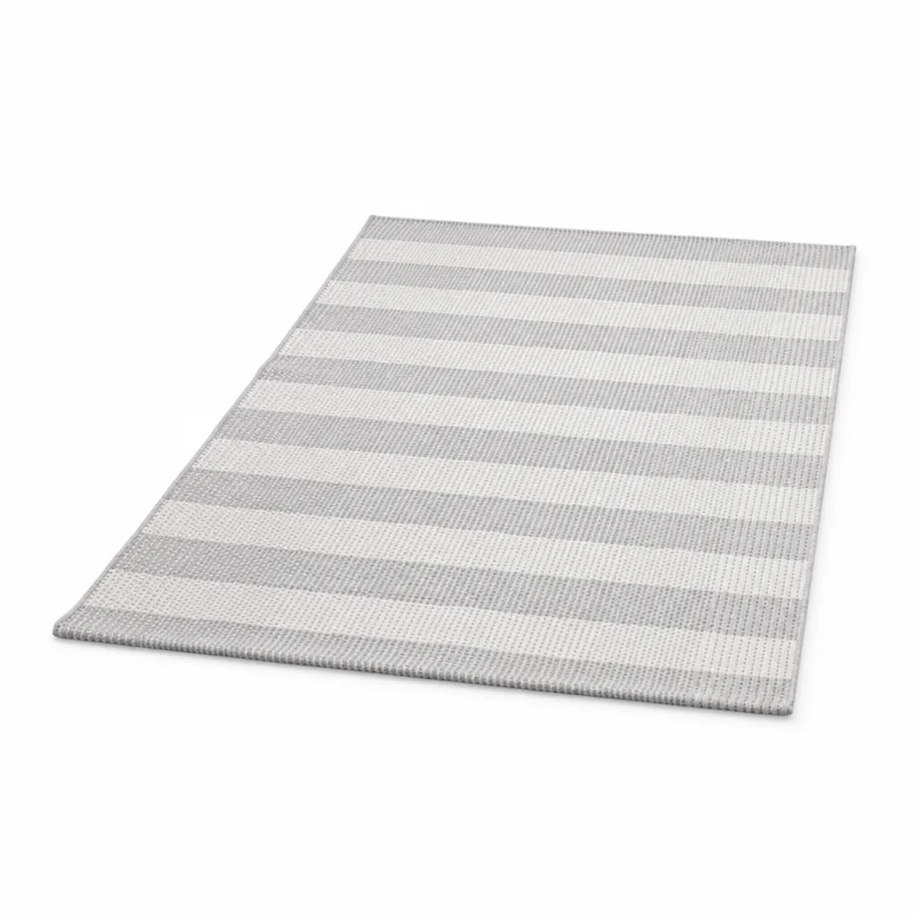 Flat-Woven Low Pile Striped Cotton Yarn Area Rug
