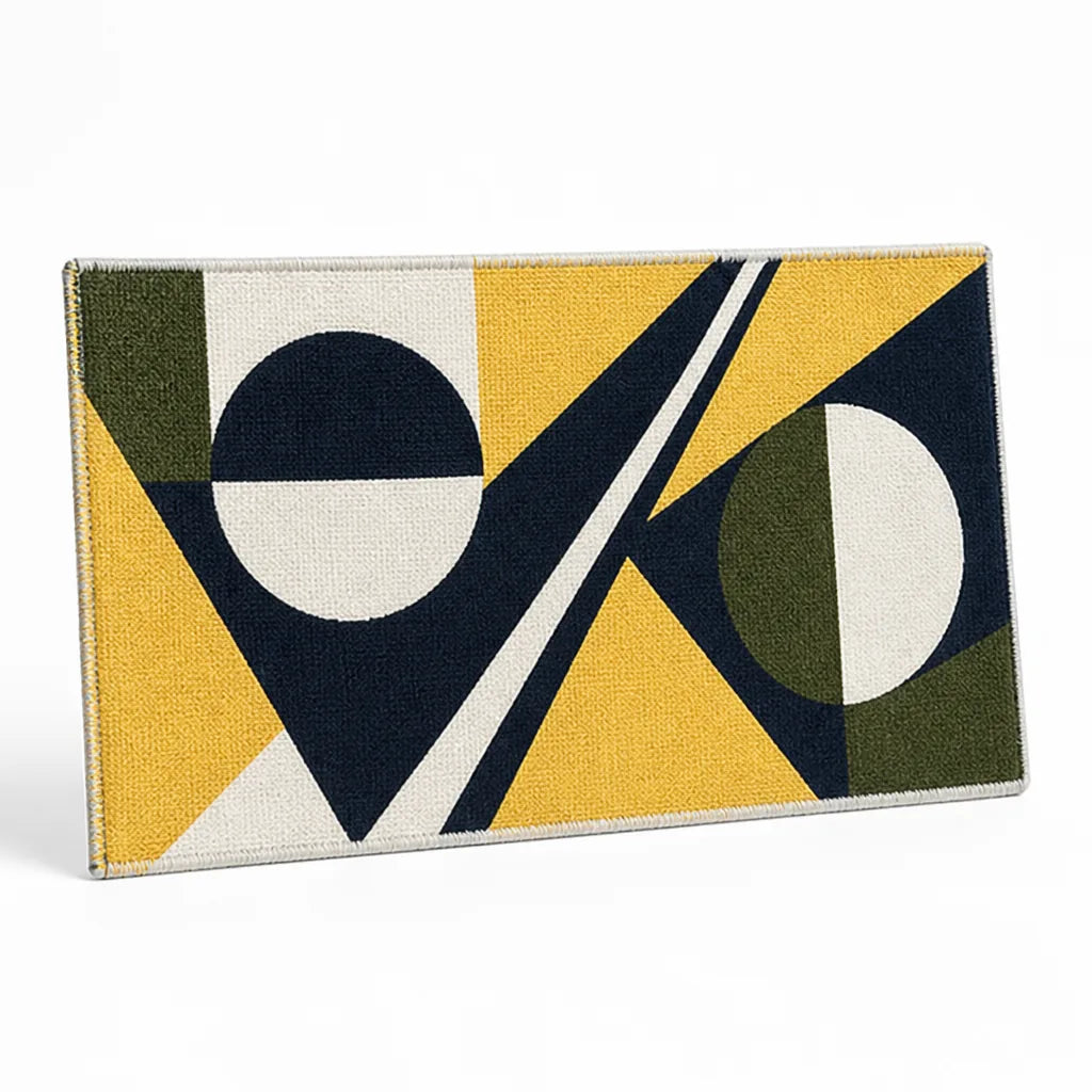 Flatwoven Low Pile Graphic Tile Living Room Rug
