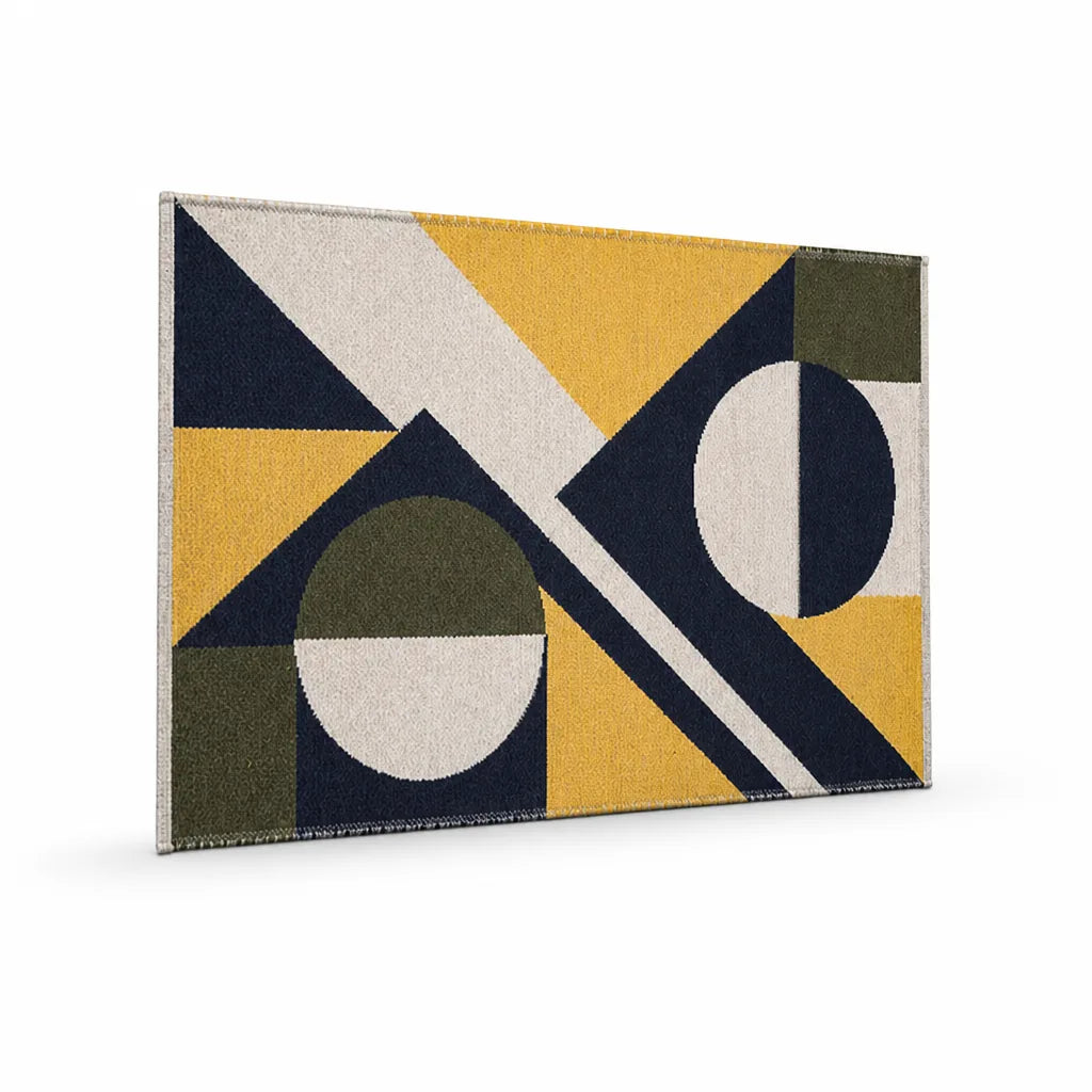 Flatwoven Low Pile Graphic Tile Living Room Rug