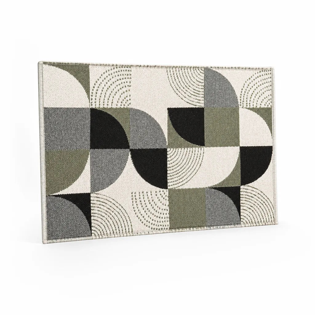 Flatwoven Low Pile Graphic Tile Living Room Rug