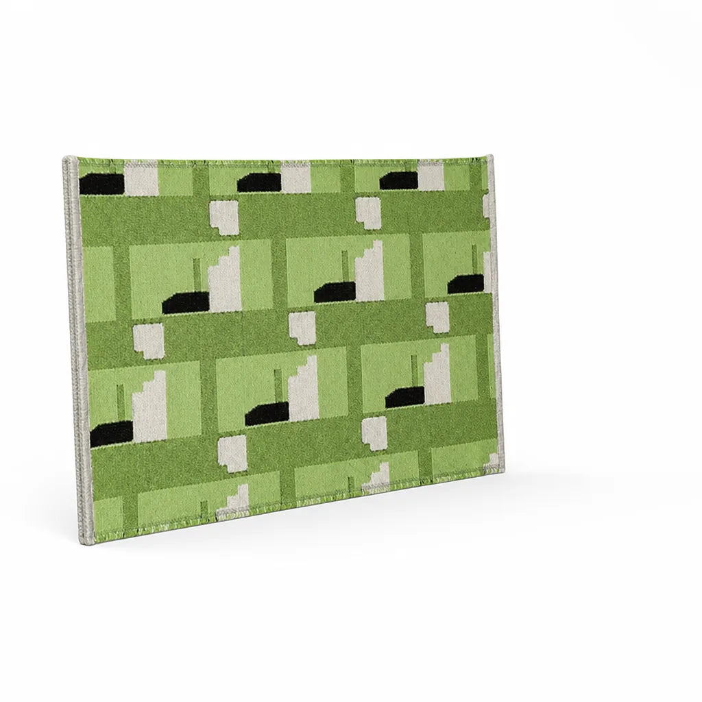 Flatwoven Low Pile Graphic Tile Living Room Rug