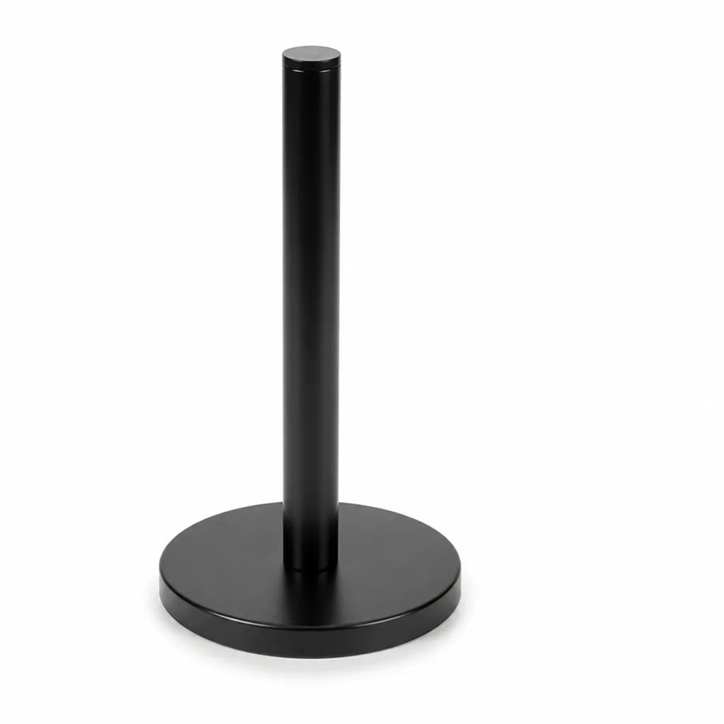 Floor-Standing Toilet Paper Holder Black Stainless Steel Rust-Resistant Base