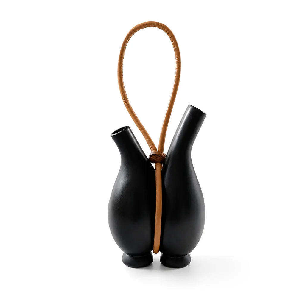 Flower Vase Modern Sculptural With Handle