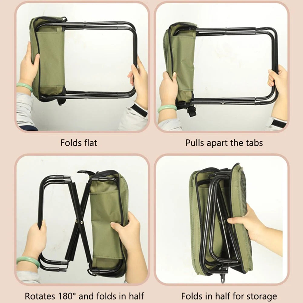 Folding Chair Backpack Waterproof Seat