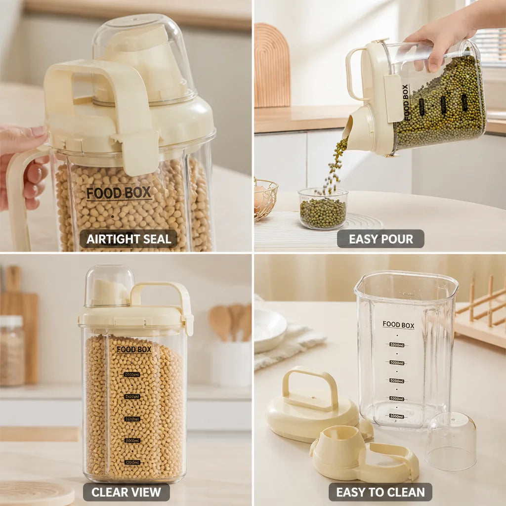 Food Storage Container Airtight Transparent 1.2 Liter
