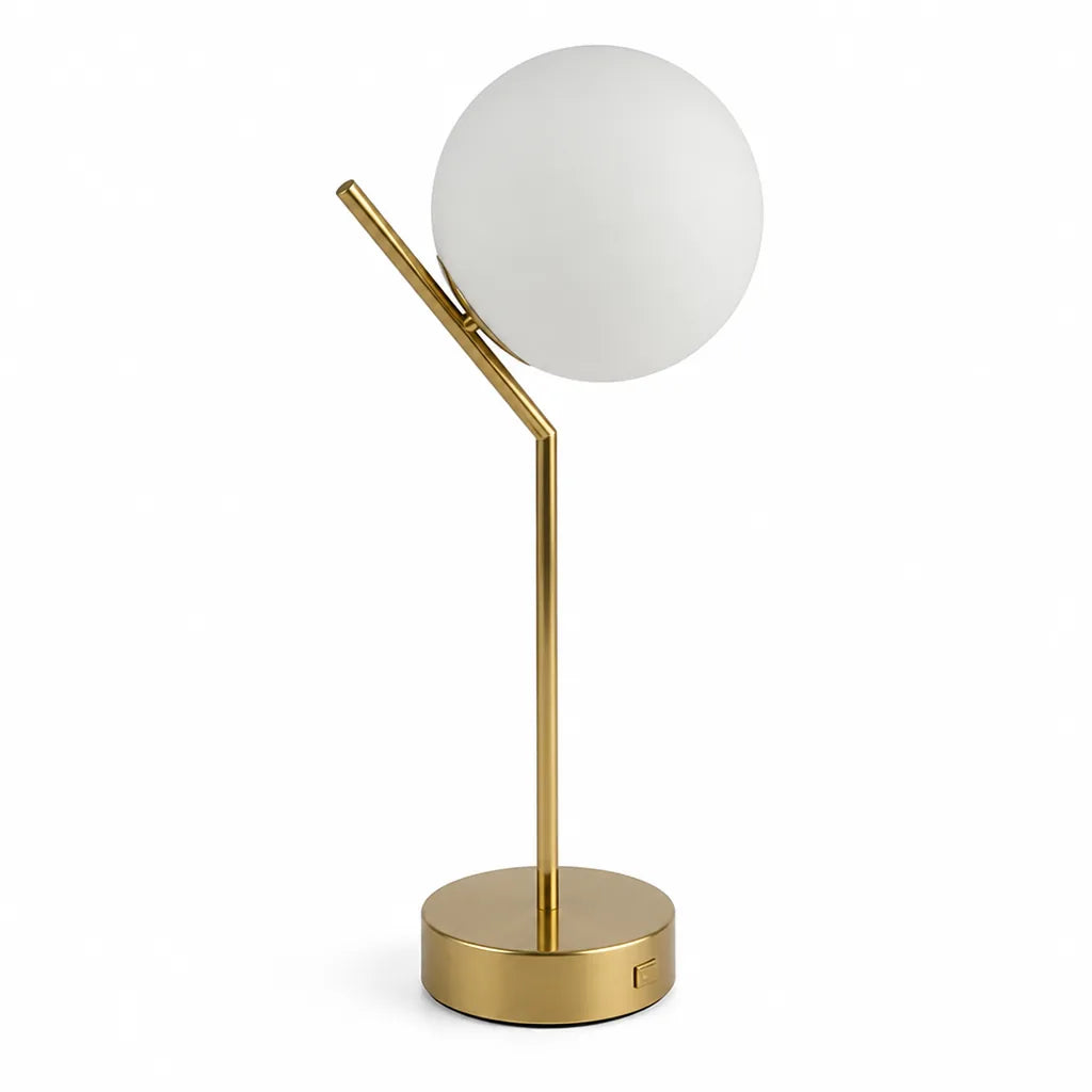 Frosted Glass Globe Table Lamp (Led Compatible)