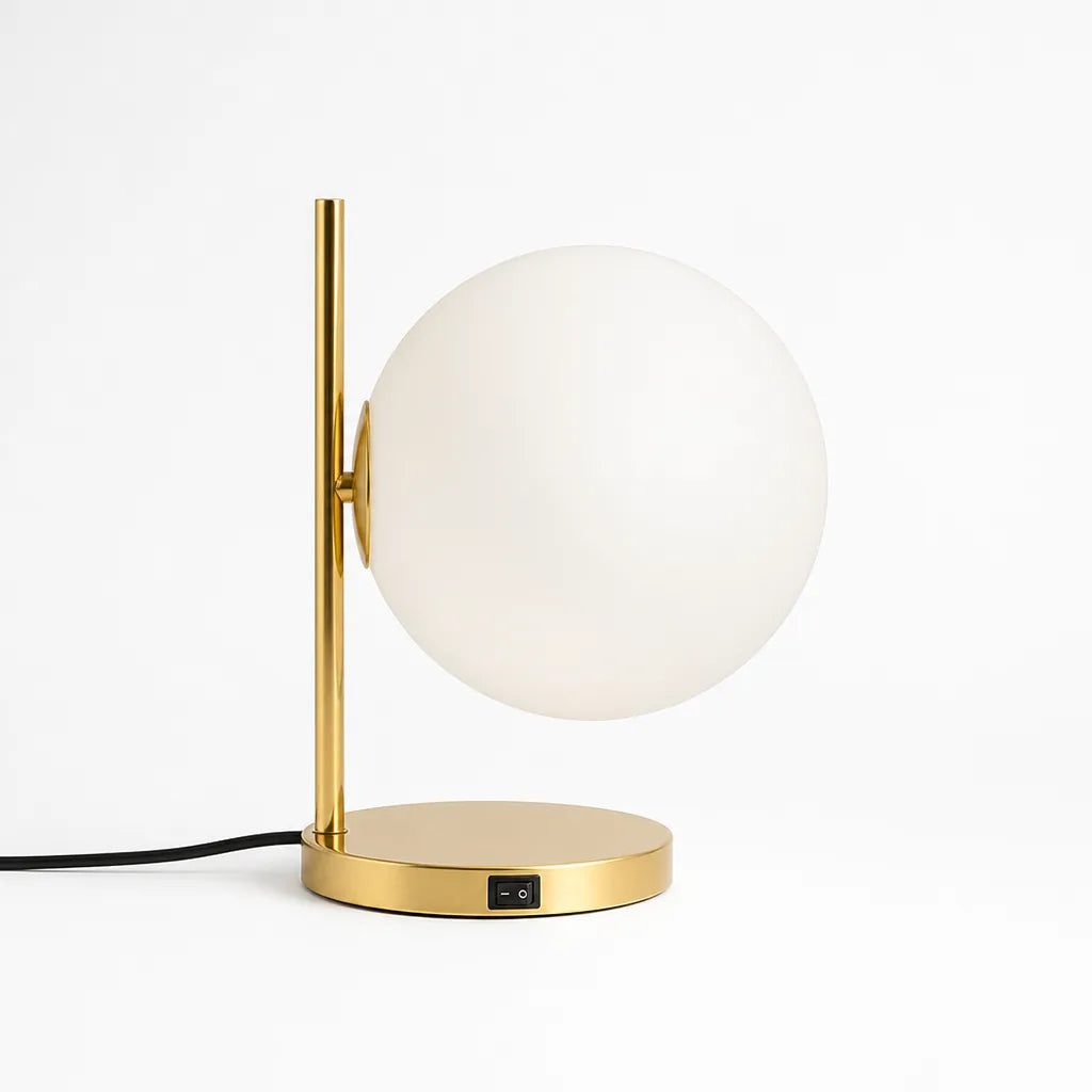 Frosted Glass Globe Table Lamp (Led Compatible)