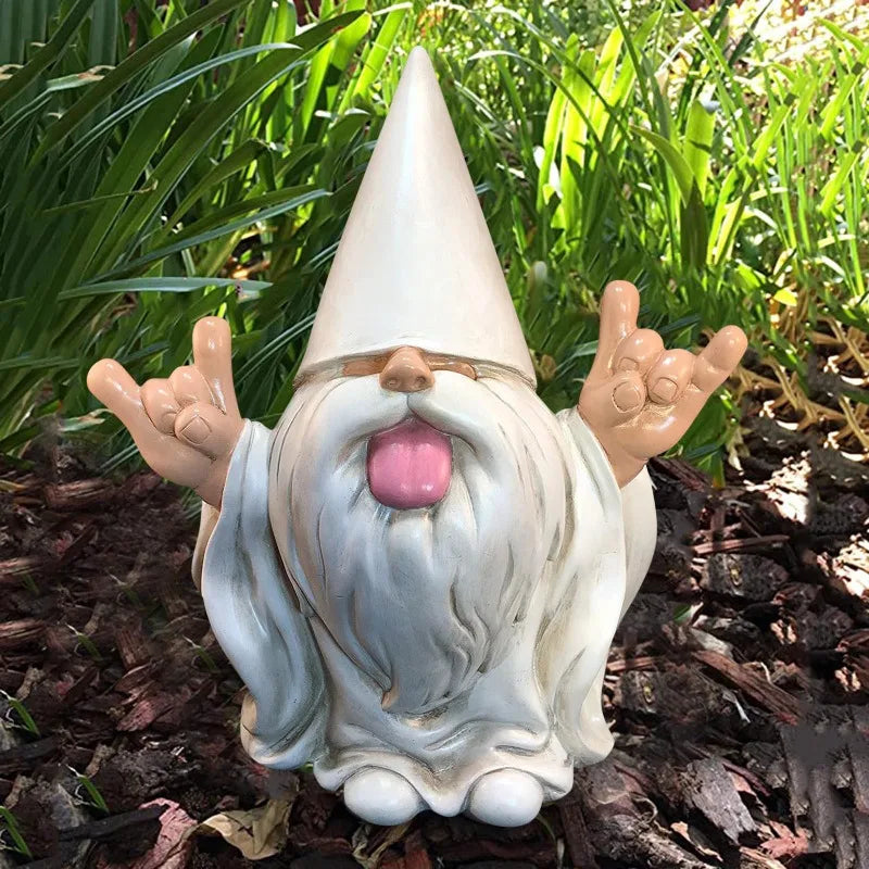 Garden Gnome Statue Durable Resin Tongue-Out Design