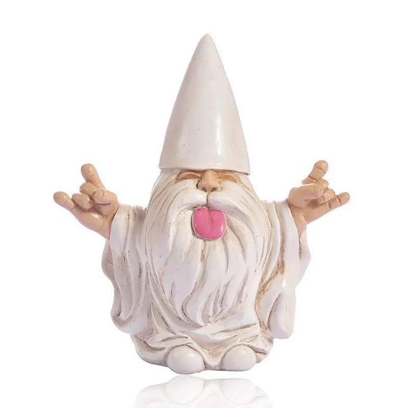 Garden Gnome Statue Durable Resin Tongue-Out Design