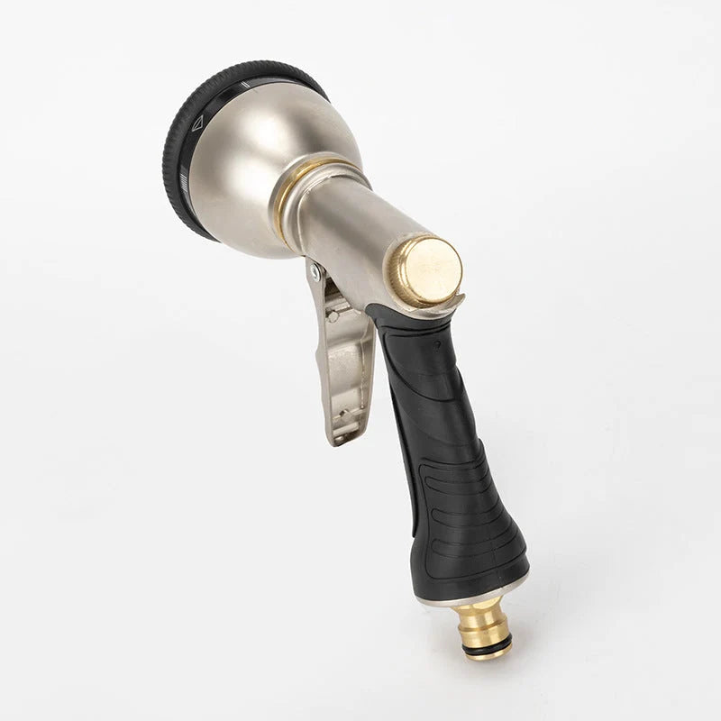 Garden Hose Nozzle Metal 9 Spray Patterns Adjustable Flow Control