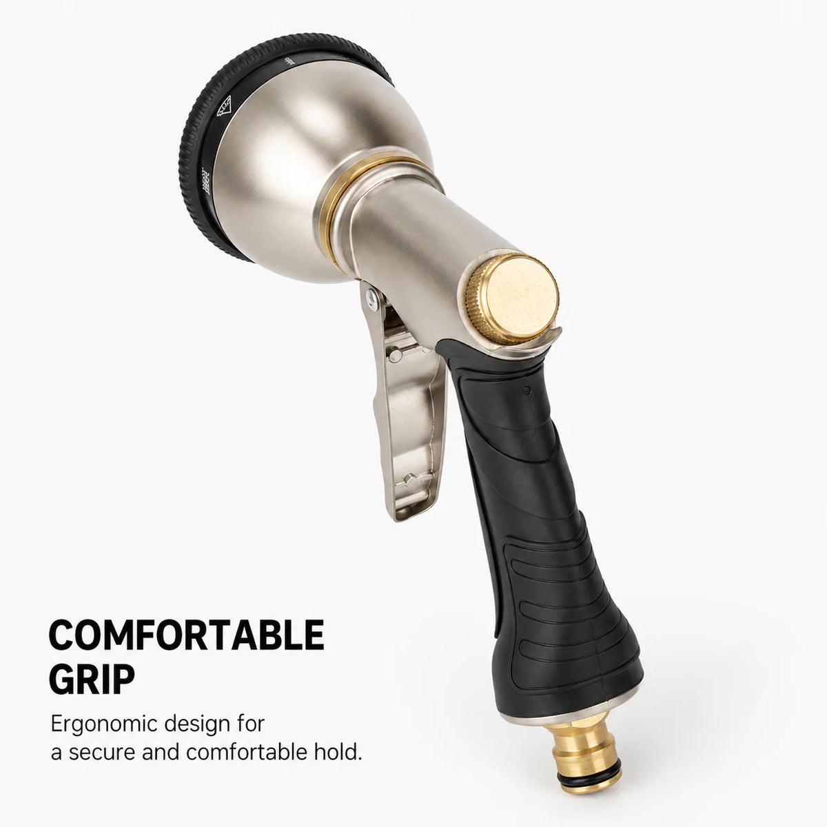 Garden Hose Nozzle Metal 9 Spray Patterns Adjustable Flow Control