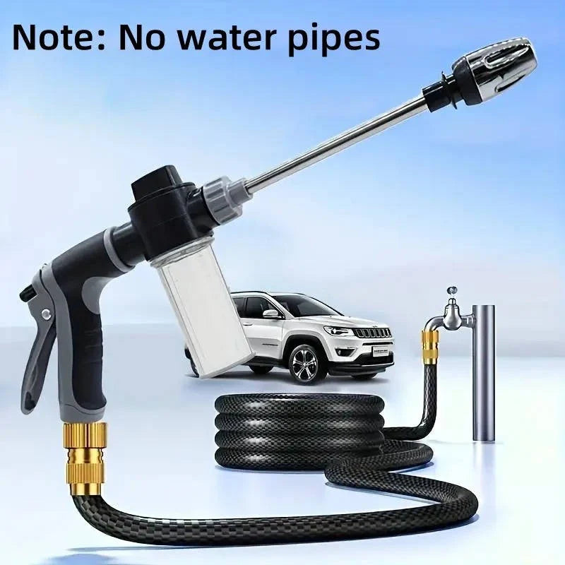Garden Hose Nozzle Stainless Steel Wand Adjustable Spray Foam Bottle