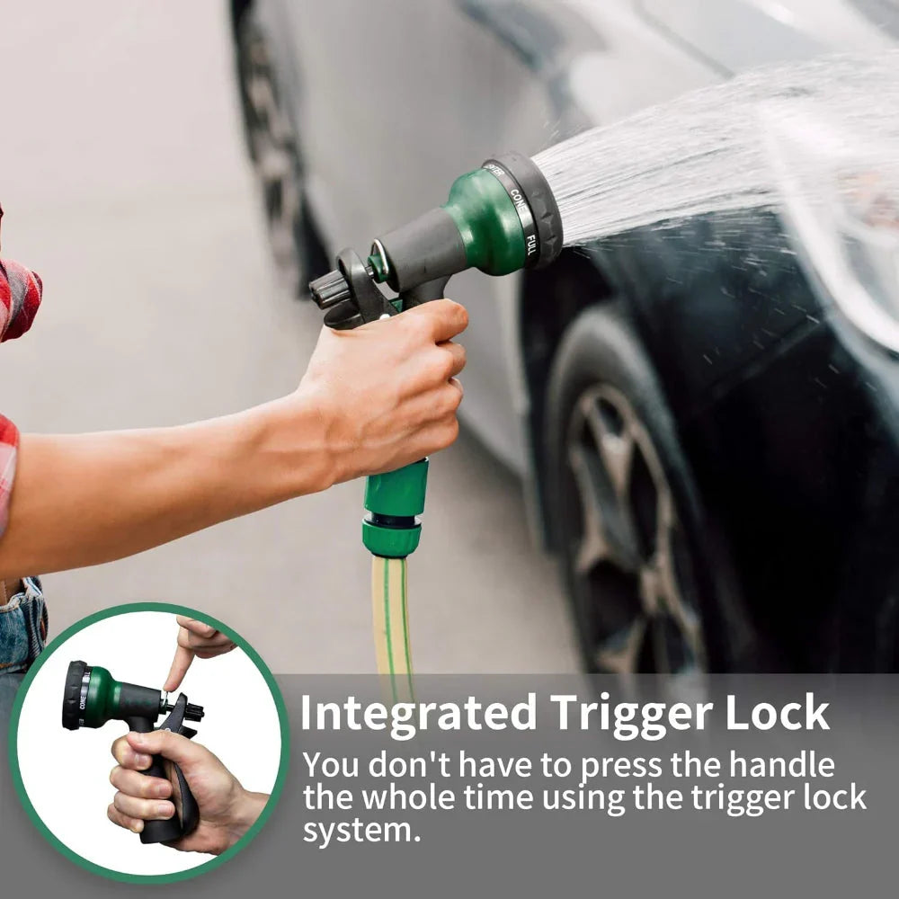 Garden Hose Spray Nozzle 7 Patterns Trigger Lock Ergonomic Grip