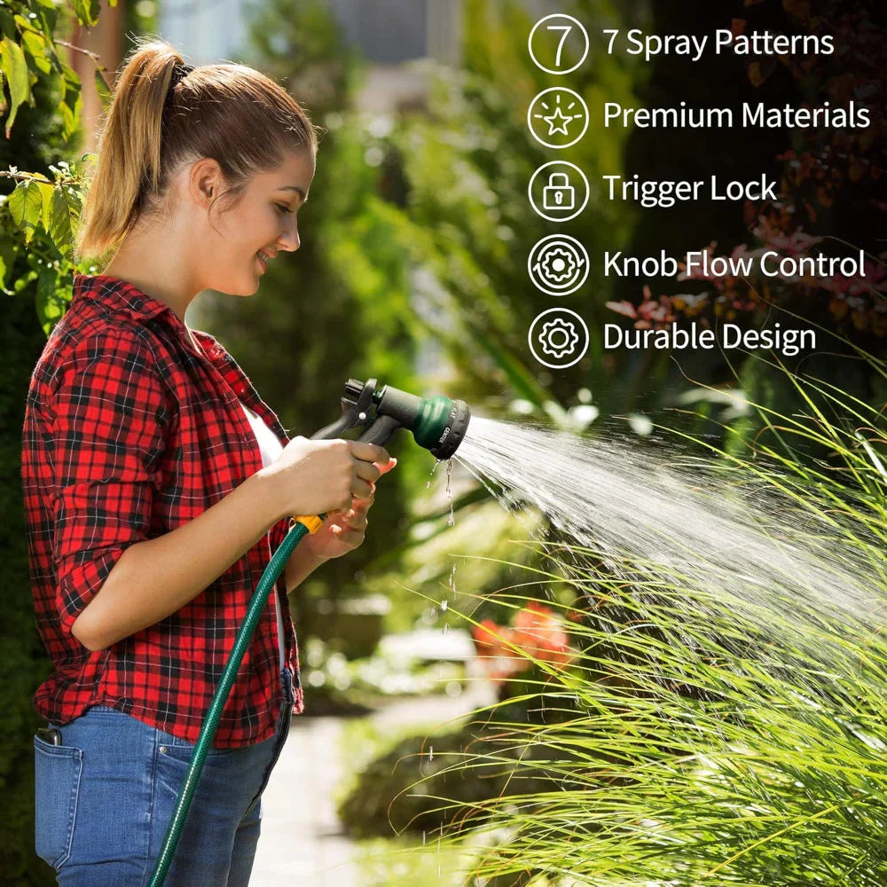 Garden Hose Spray Nozzle 7 Patterns Trigger Lock Ergonomic Grip