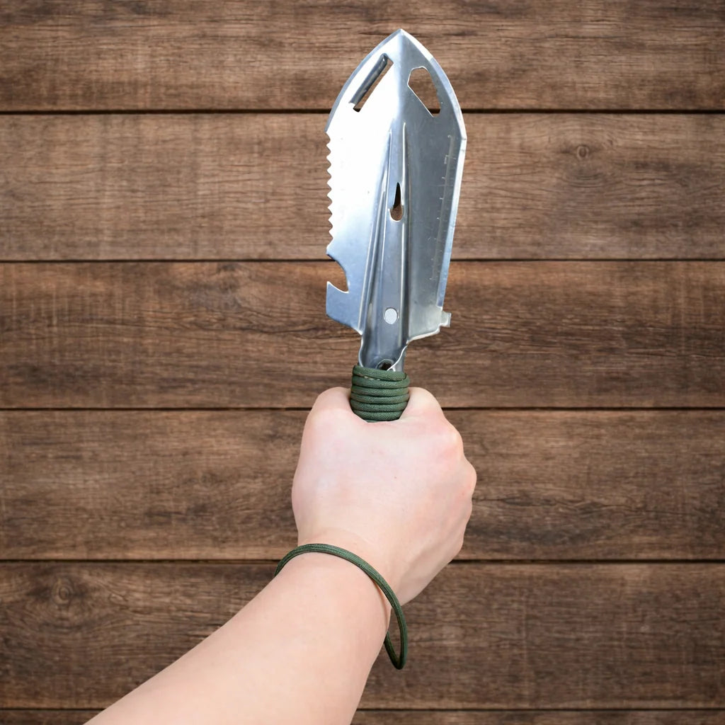 Garden Shovel Stainless Steel Rust-Resistant Lightweight with Belt Loop