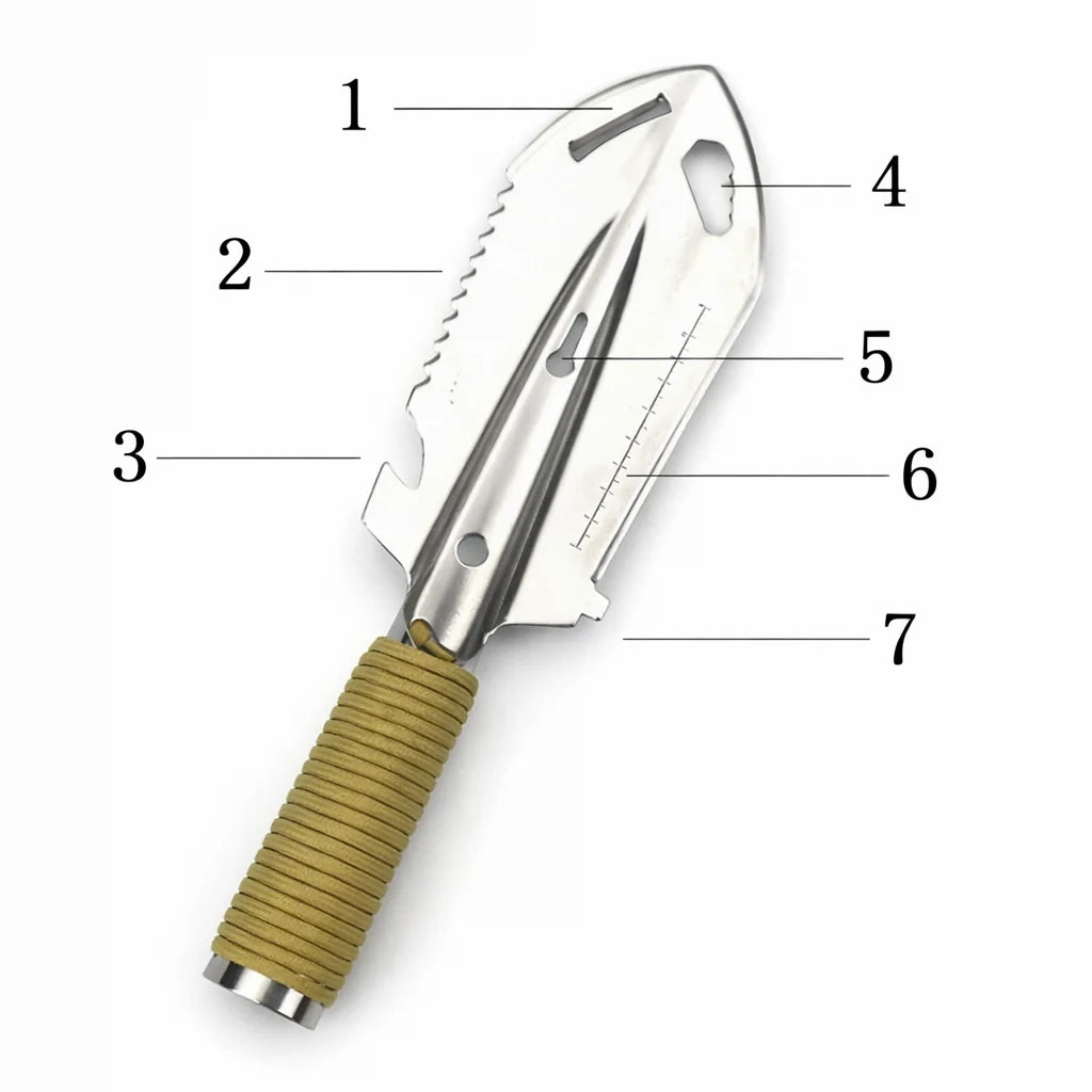 Garden Shovel Stainless Steel Rust-Resistant Lightweight with Belt Loop