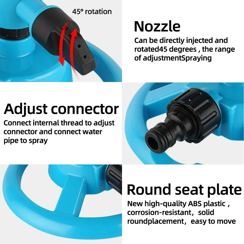 Garden Sprinkler 360° Rotating Adjustable Spray Arms For Even Watering