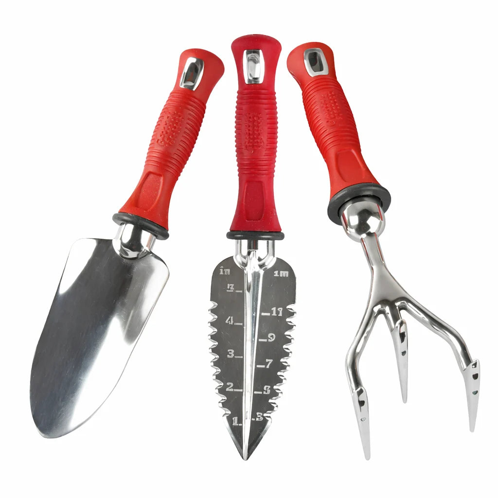 Garden Tool Set Rust-Resistant Non-Slip Grip Set of 3