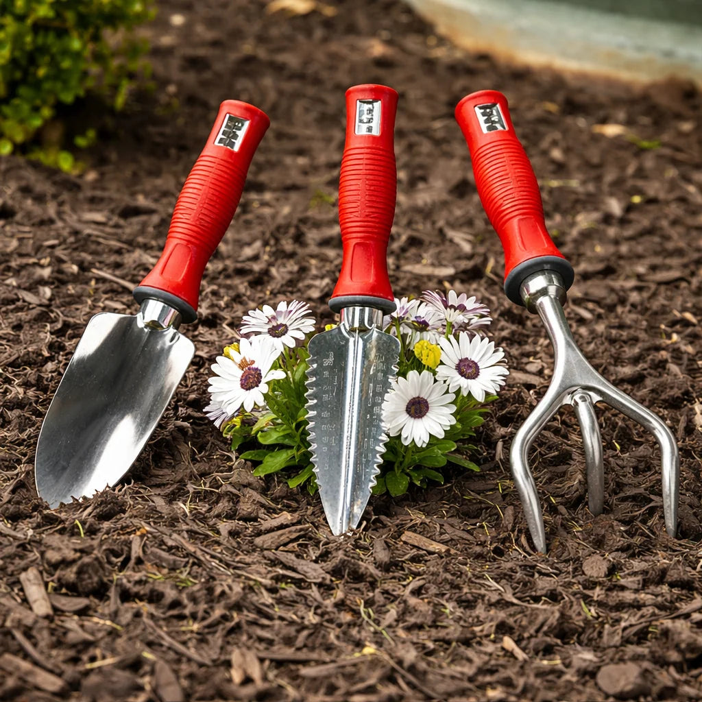 Garden Tool Set Rust-Resistant Non-Slip Grip Set of 3
