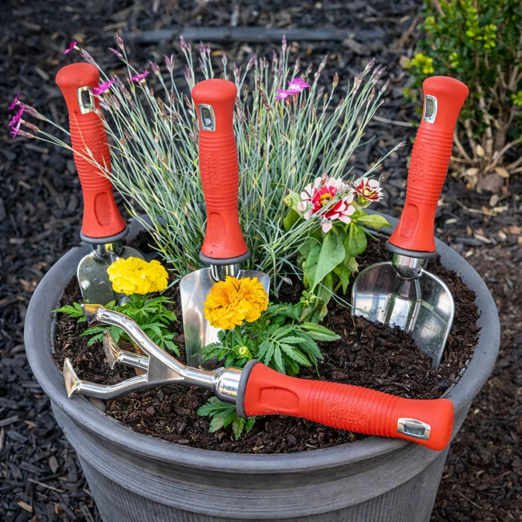 Garden Tool Set Rust-Resistant Non-Slip Grip Set of 3