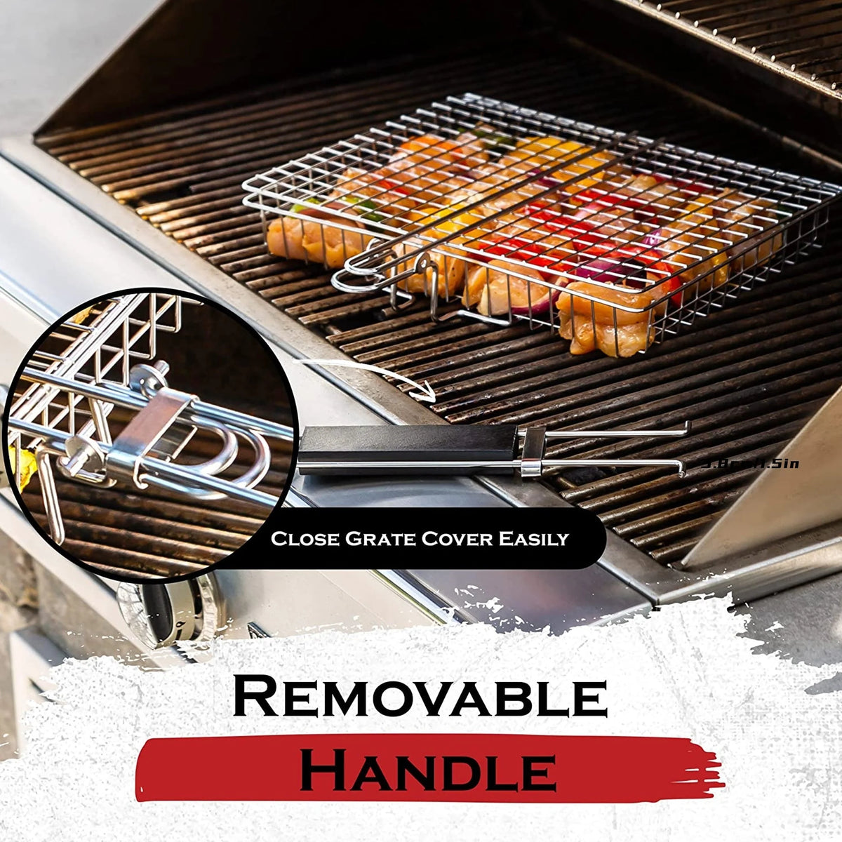 Grill Basket Stainless Steel Folding Locking Handle
