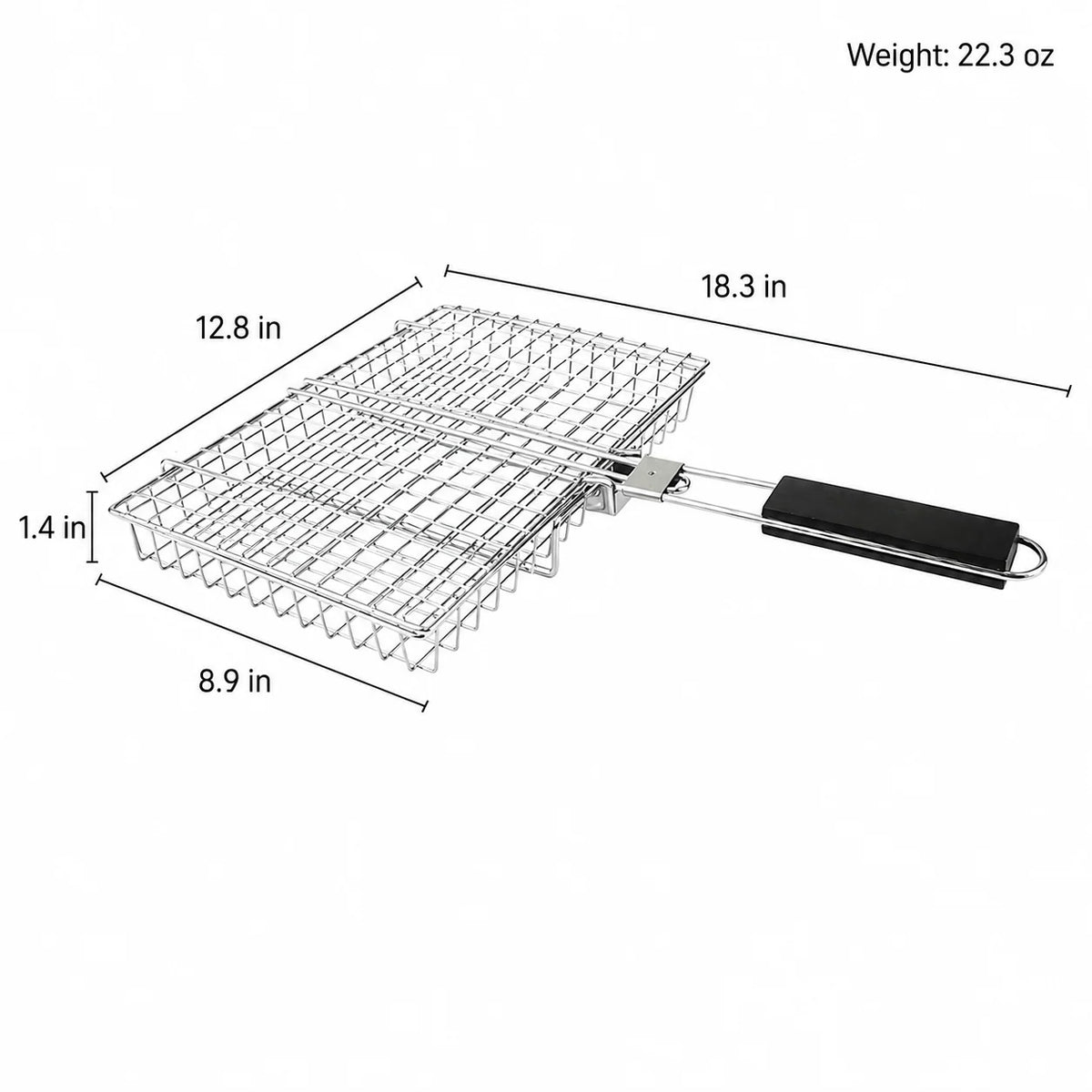 Grill Basket Stainless Steel Folding Locking Handle