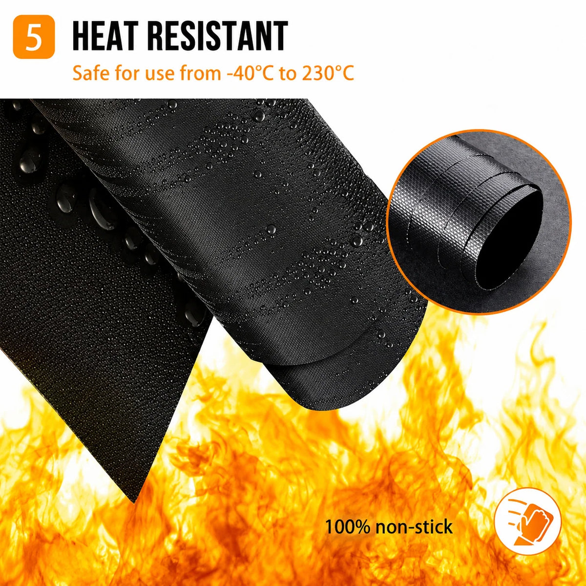 Grill Mat Set Non-Stick Reusable 10 Pack