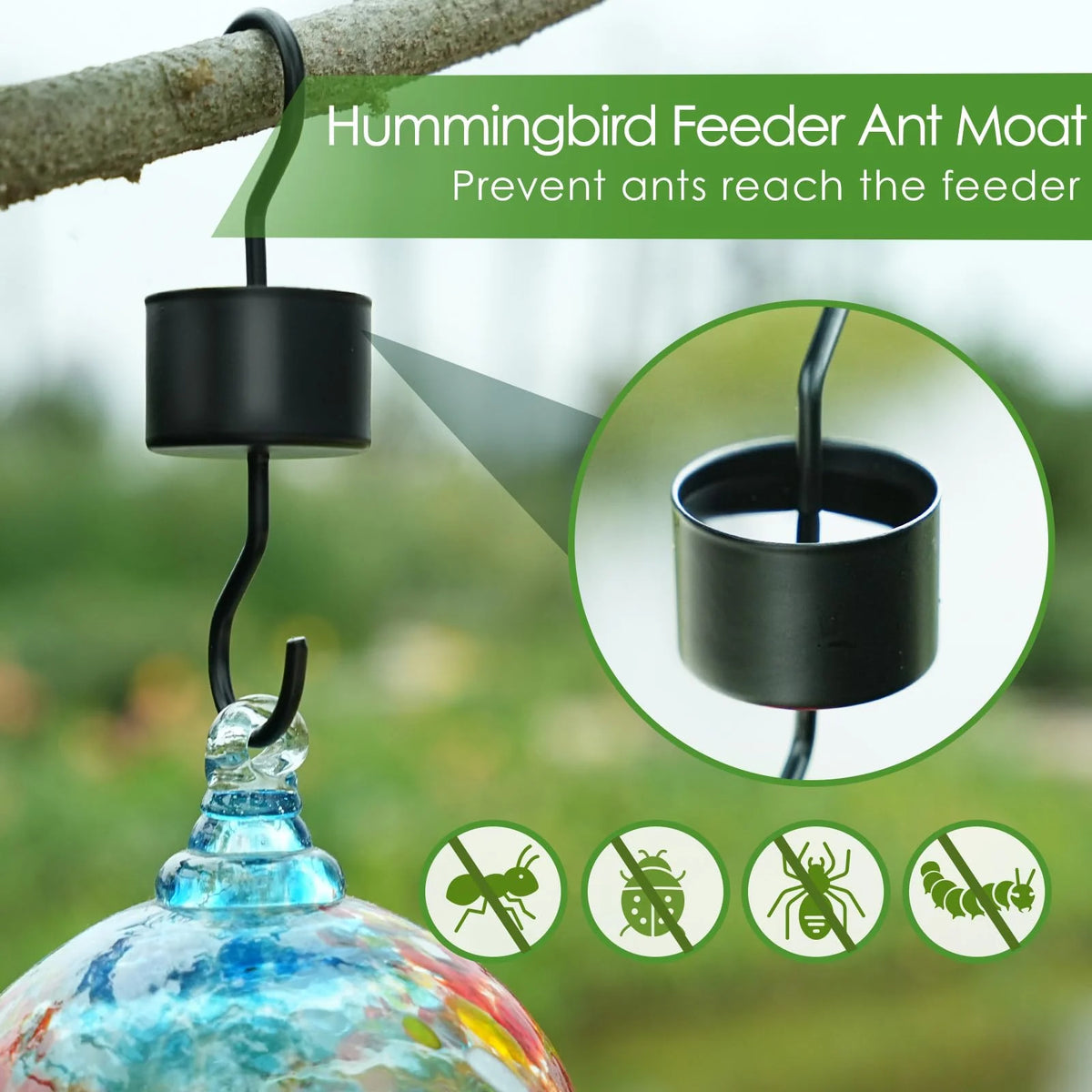 Hummingbird Feeder Ant Moat Metal Rust-Resistant 2-Pack