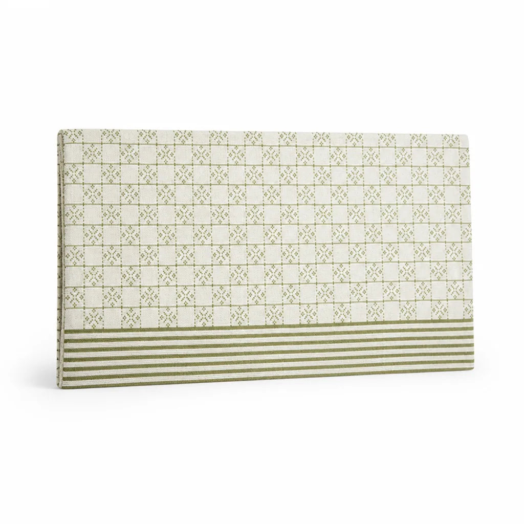 Jacquard-Woven Cotton Kitchen Towel With Striped Trim