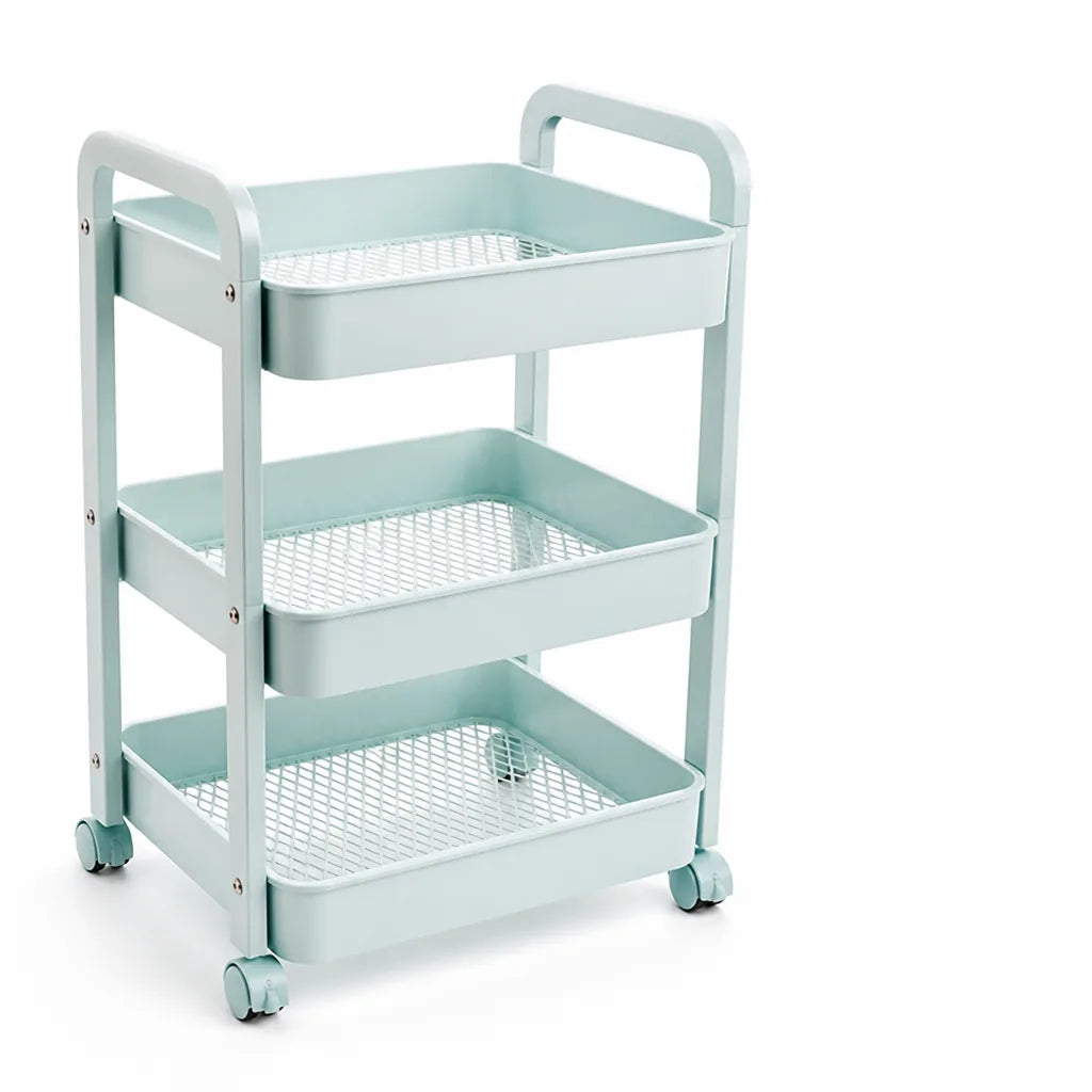 Kitchen Cart 3-Tier Carbon Steel With Wheels