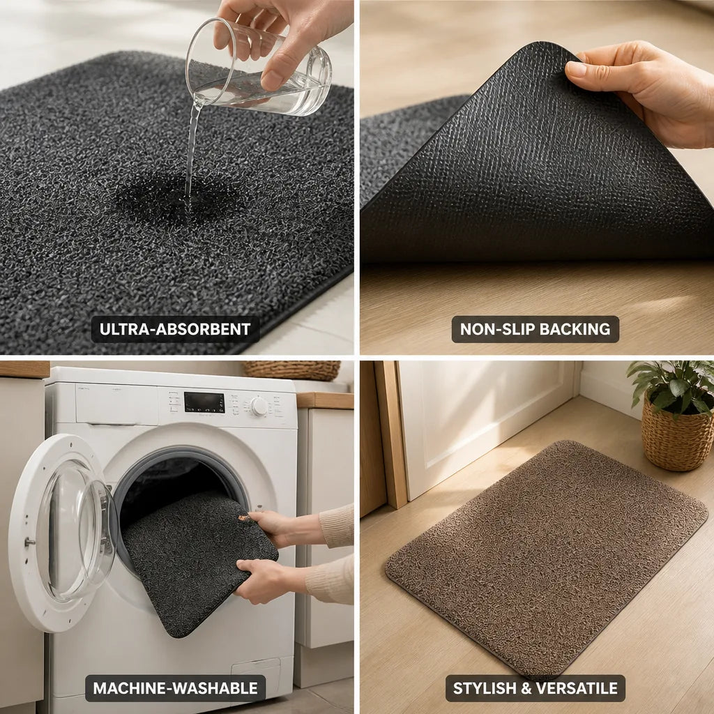 Kitchen Floor Mat Ultra-Absorbent & Non-Slip Machine-Washable
