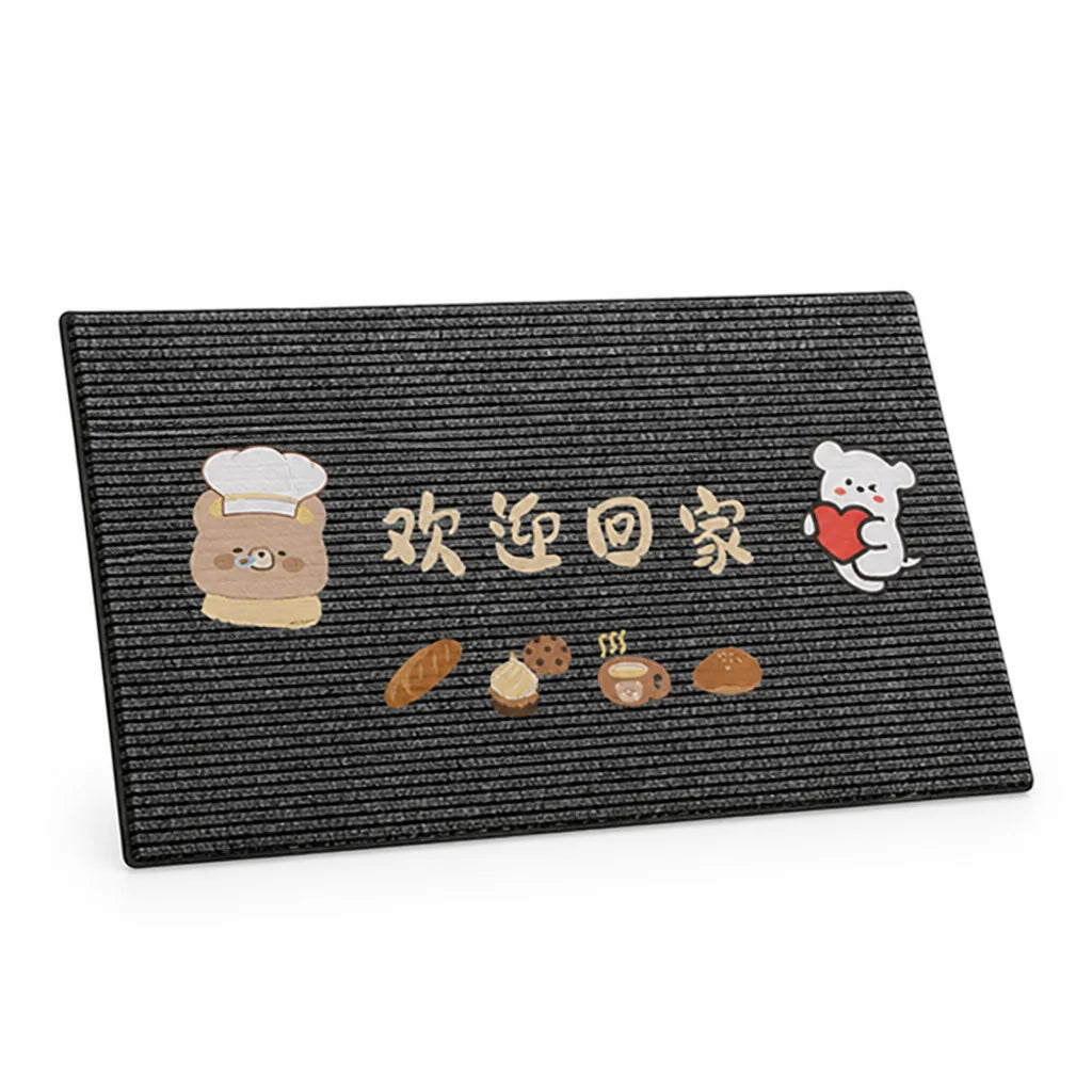 Kitchen Rug Whimsical Chef Print Machine Washable & Non-Slip