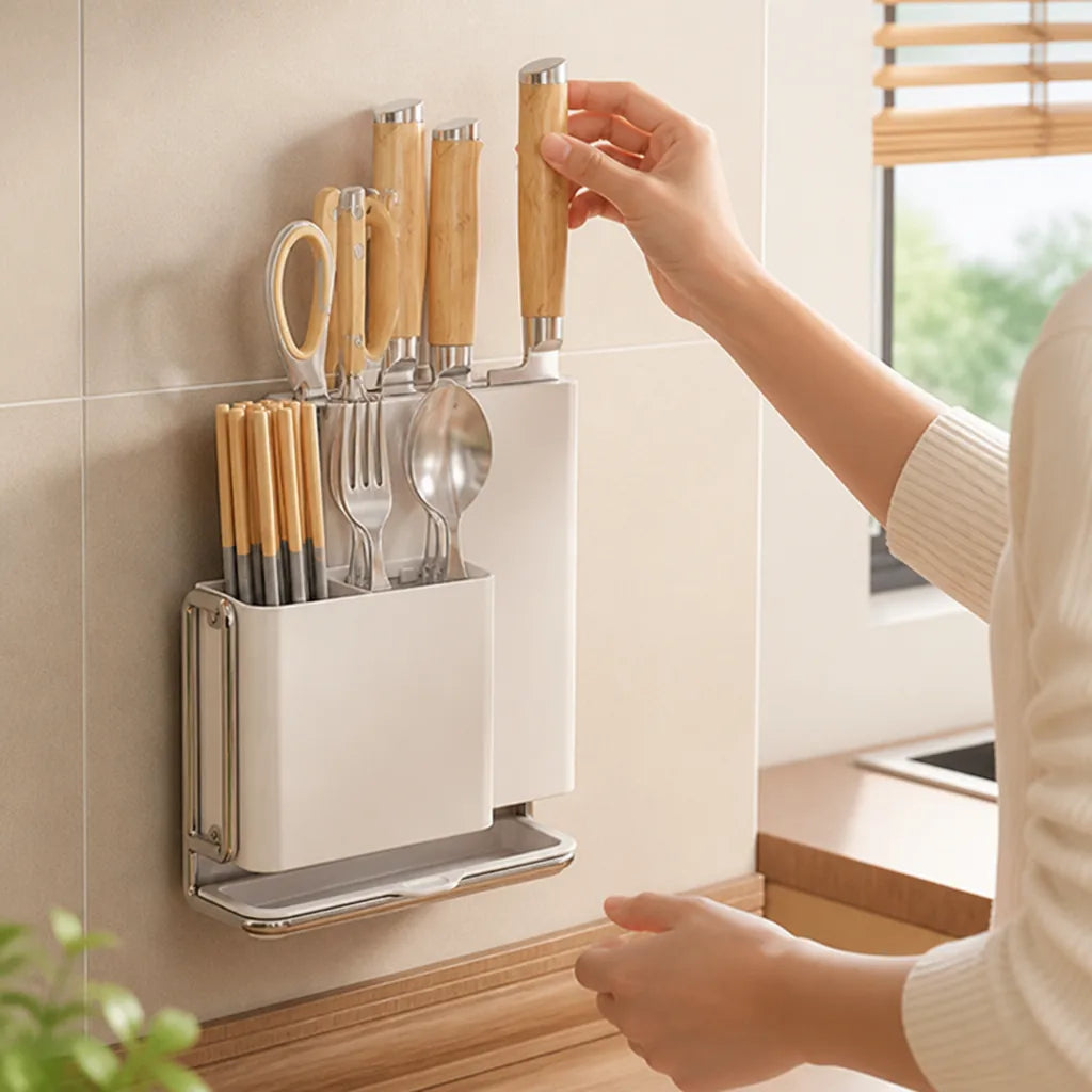 Knife & Cutlery Rack Wall-Mounted Carbon Steel