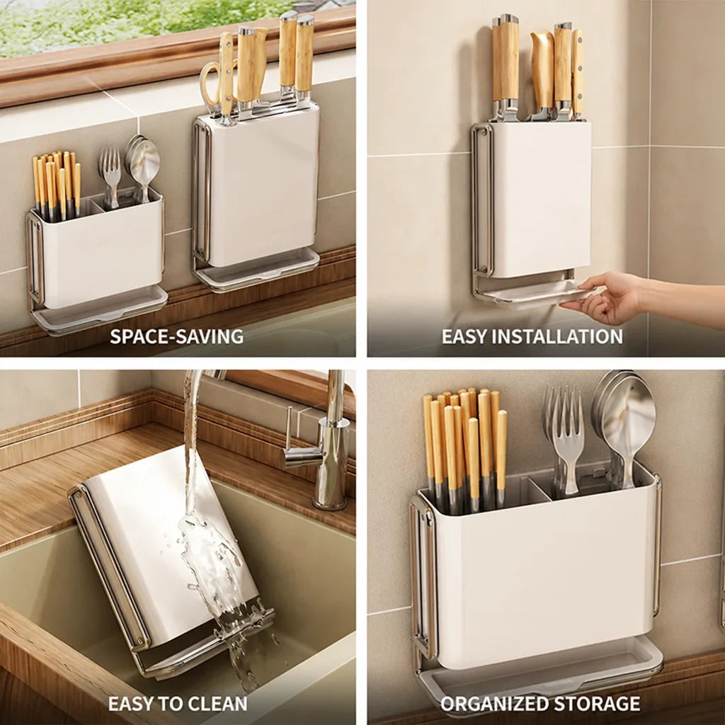 Knife & Cutlery Rack Wall-Mounted Carbon Steel
