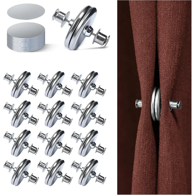Magnetic Curtain Clips Strong Hold No-Drill Installation