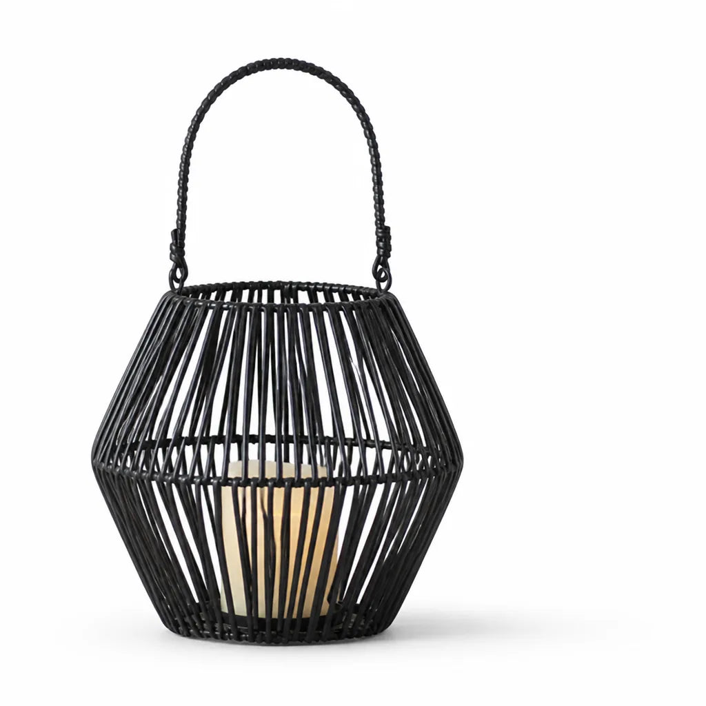 Open-Weave Bowl-Shaped Candle Lantern for Standard and LED Candles