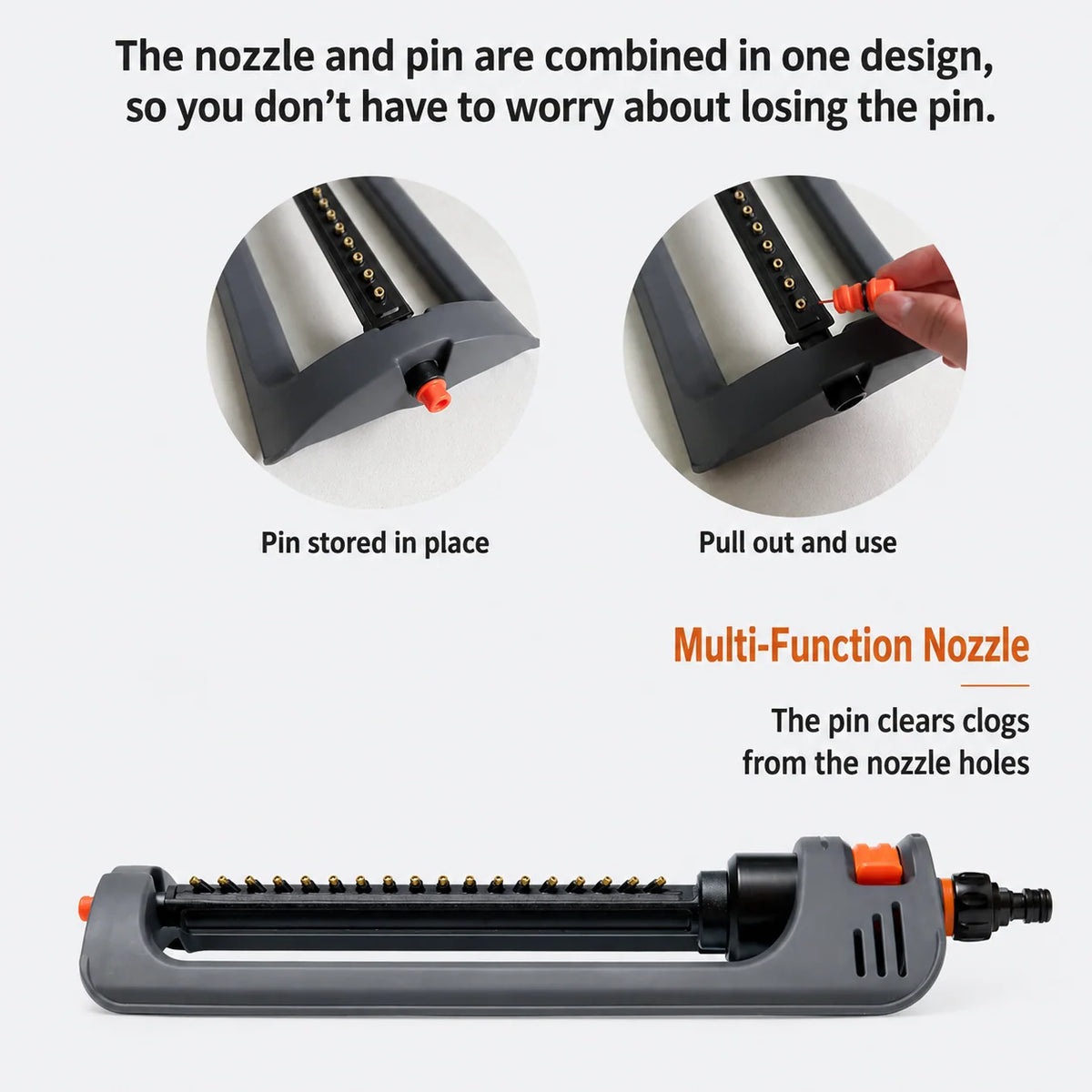 Oscillating Lawn Sprinkler 19-Hole Dual Spray Modes