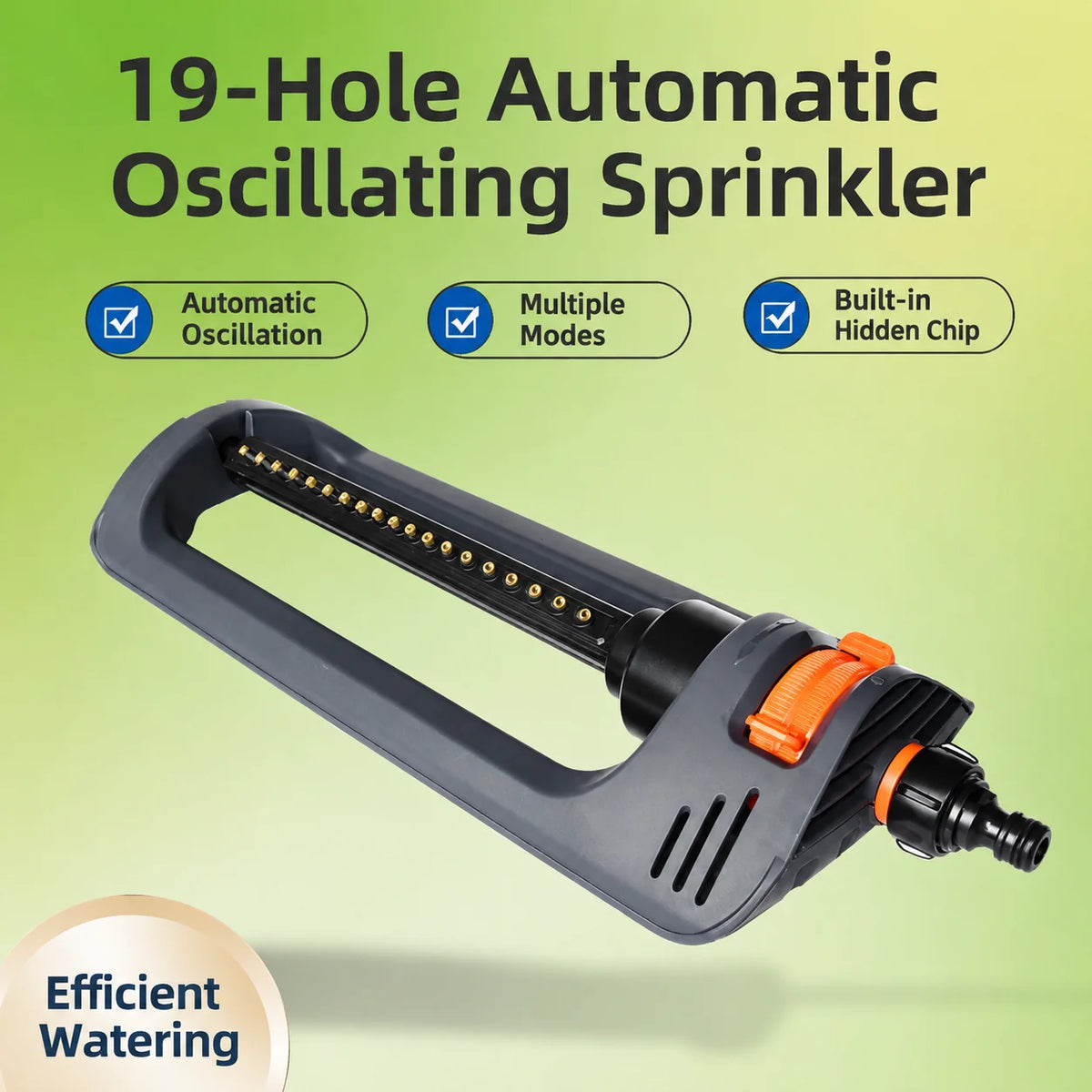 Oscillating Lawn Sprinkler 19-Hole Dual Spray Modes