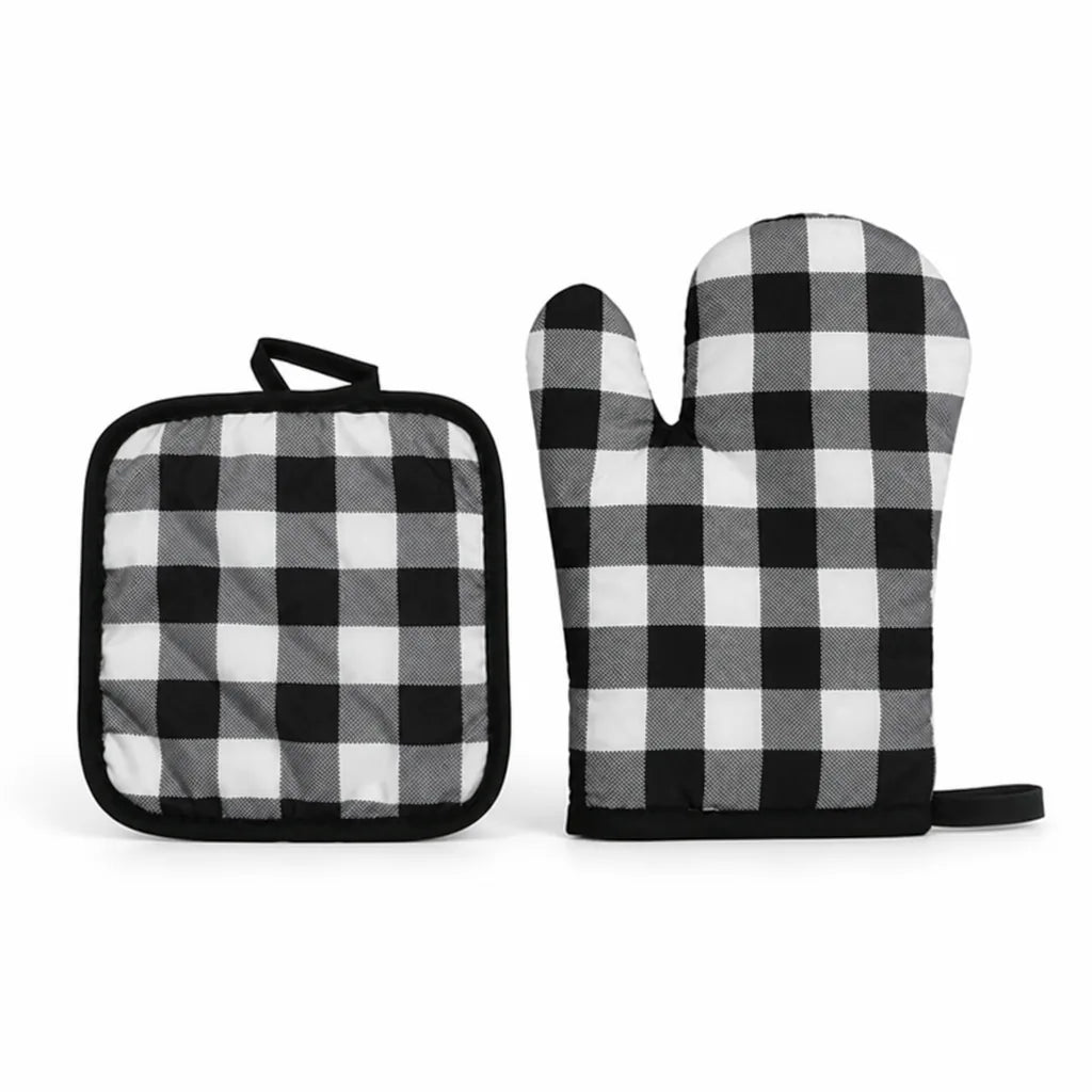 Oven Mitt & Pot Holder Quilted Insulated Cotton Machine Washable
